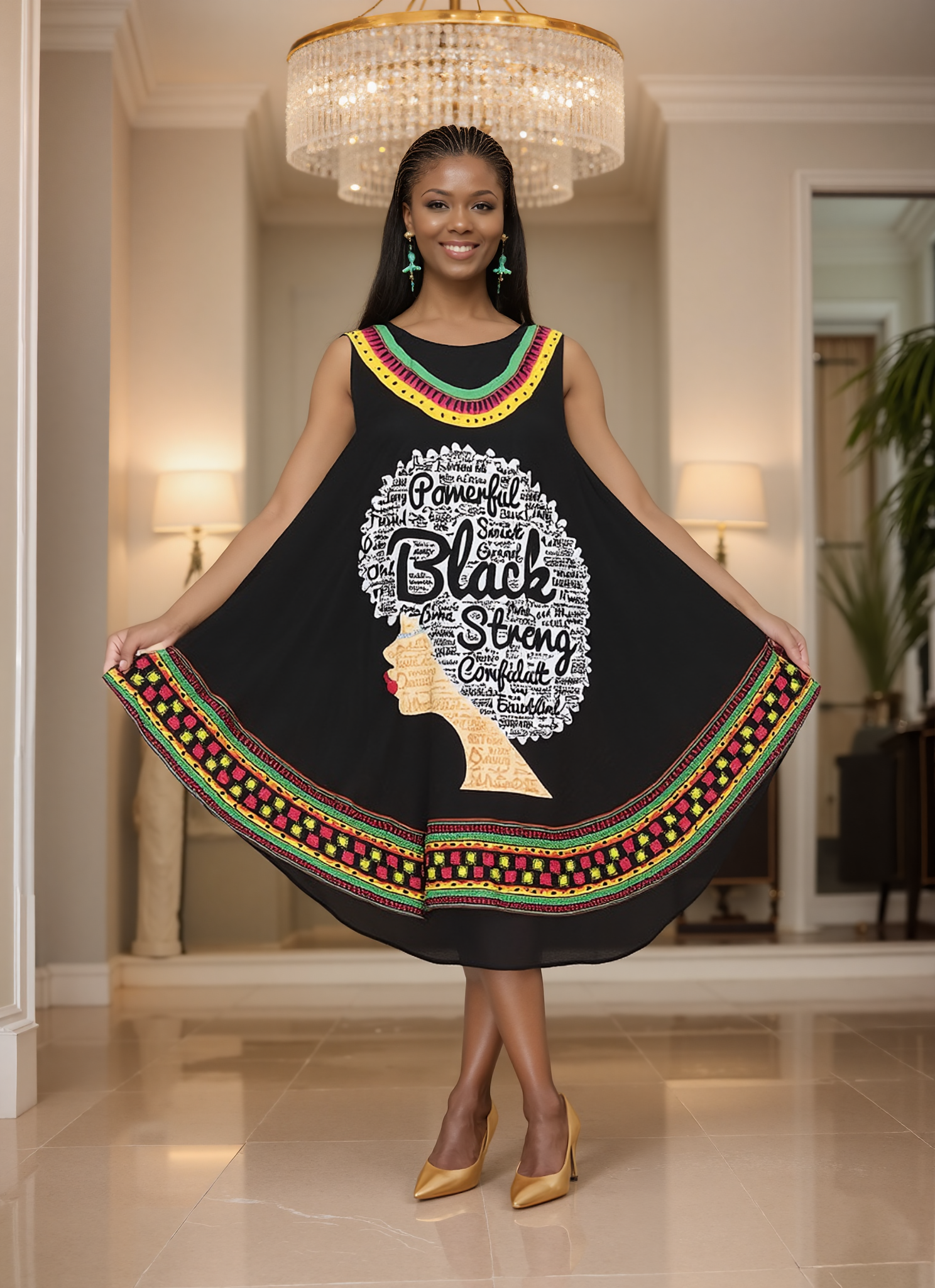 PNA-1397 -Verbiage Umbrella Dress - (6-PCS PRE-PACK) ($8 Each)