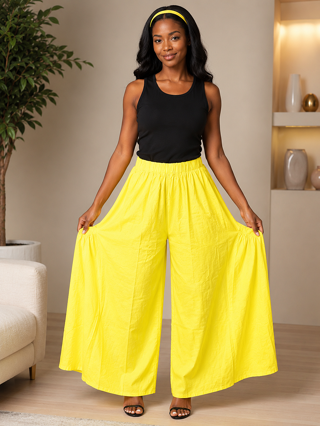 240S - Solid Color Palazzo Pants With Huge Side Pockets (3 PCS PRE-PACK) - $20.00 Each NEW COLORS JUST IN!!
