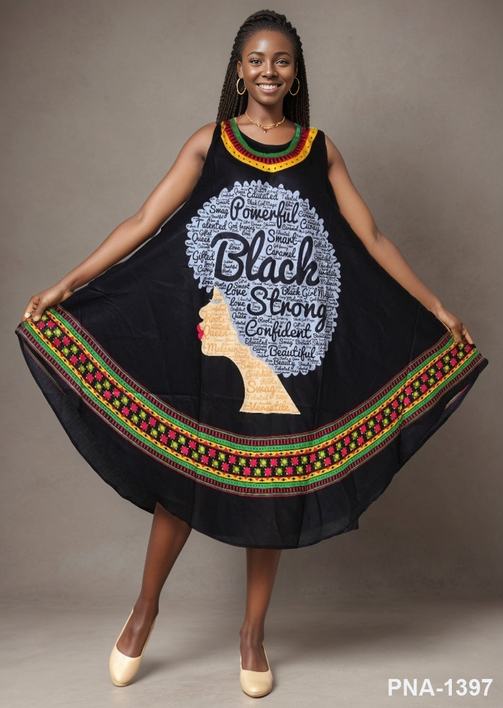 PNA-1397 -Verbiage Umbrella Dress - (6-PCS PRE-PACK) ($8 Each)
