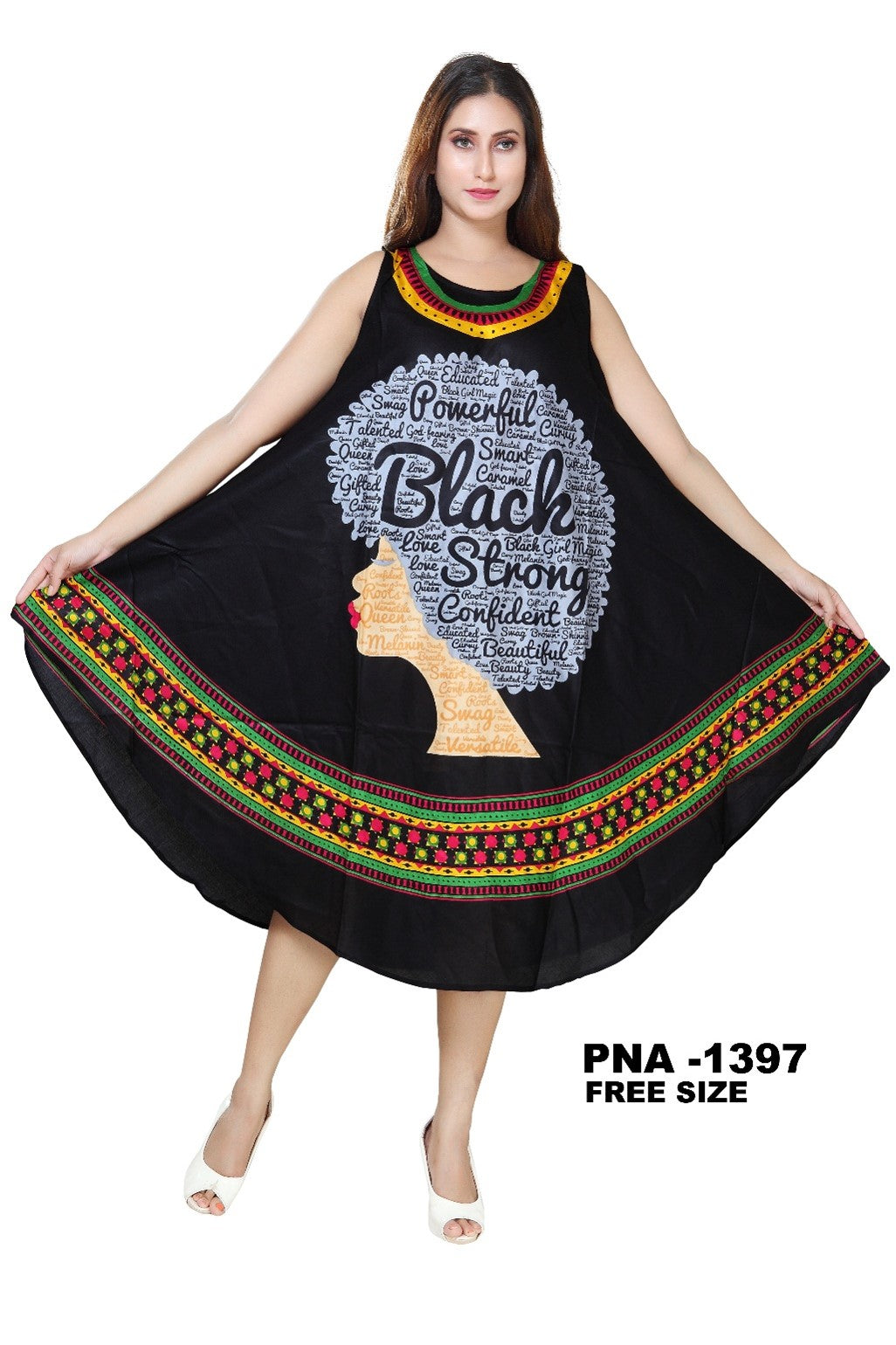 PNA-1397 -Verbiage Umbrella Dress - (6-PCS PRE-PACK) ($8 Each)